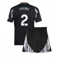 Camiseta Arsenal William Saliba #2 Visitante Equipación para niños 2024-25 manga corta (+ pantalones cortos)